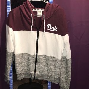 Pink Victoria secret zip up sweatshirt